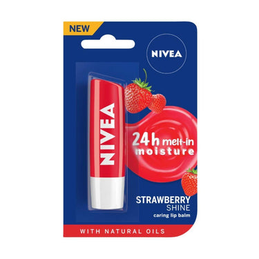 NIVEA Men 24 H melt-in mpisture Active Care clearing Lip Balm, SPF 15 & NIVEA Lip Balm, Fruity Strawberry Shine,4.8 g (Pack of 2)